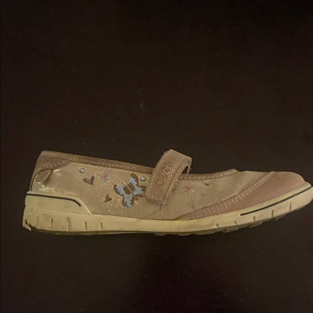 Ecco Kids' Brown and Gold Mary Jane Shoes